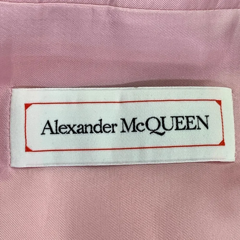 ALEXANDER MCQUEEN Size 40 Pink Wool Mohair Slim Fit Single Breasted Sport Coat